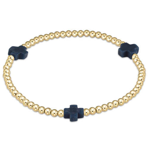 Best bangle bracelets with clear acrylic for a modern, transparent design-3mm Cross Bracelet Navy