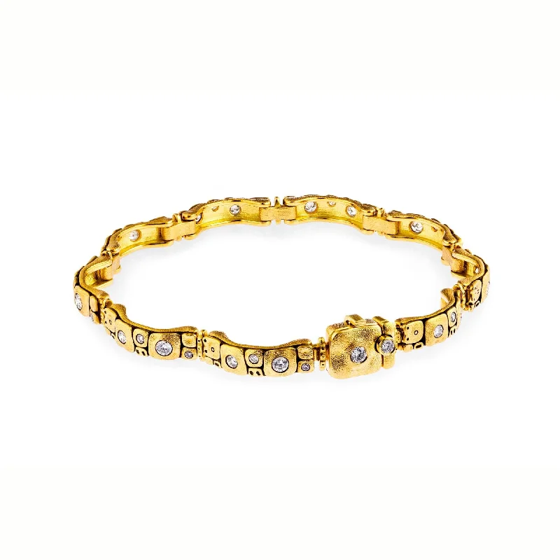 Best bangle bracelets with minimalist silver designs for a timeless, versatile look-ALEX SEPKUS 18K YELLOW GOLD FLORA BRIDGE BRACELET