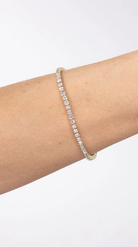 Best bangle bracelets with engraved floral patterns for a delicate and elegant design-5.00ct F+ VS+ Lab Diamond Tennis Bracelet