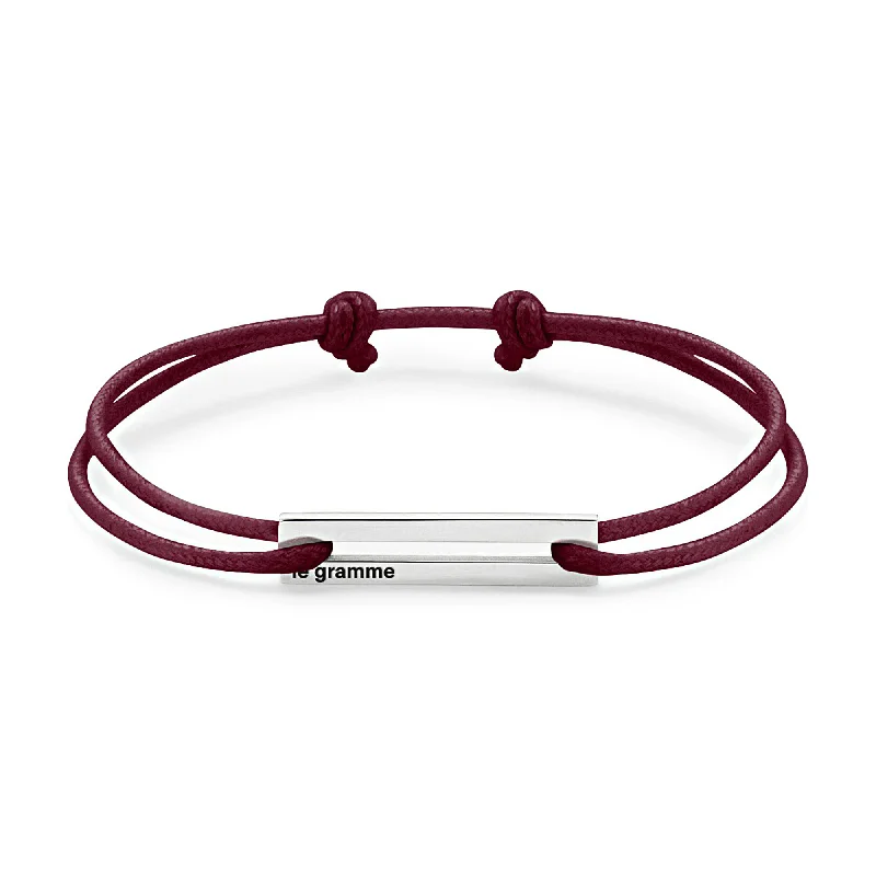 Bangle bracelets with hand-painted designs for an artistic and colorful look-LE GRAMME MEN'S 1.7G BURGUNDY CORD BRACELET