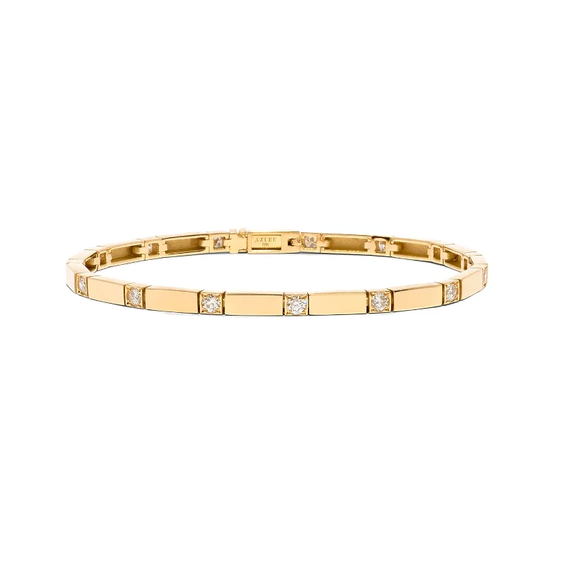 Best bangle bracelets with gold-filled material for an affordable luxury option-Gold Bar Tennis Bracelet