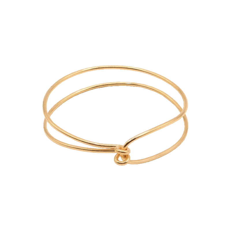 Best bangle bracelets with engraved inspirational quotes for an uplifting and stylish gift-Brass Knot Bangle