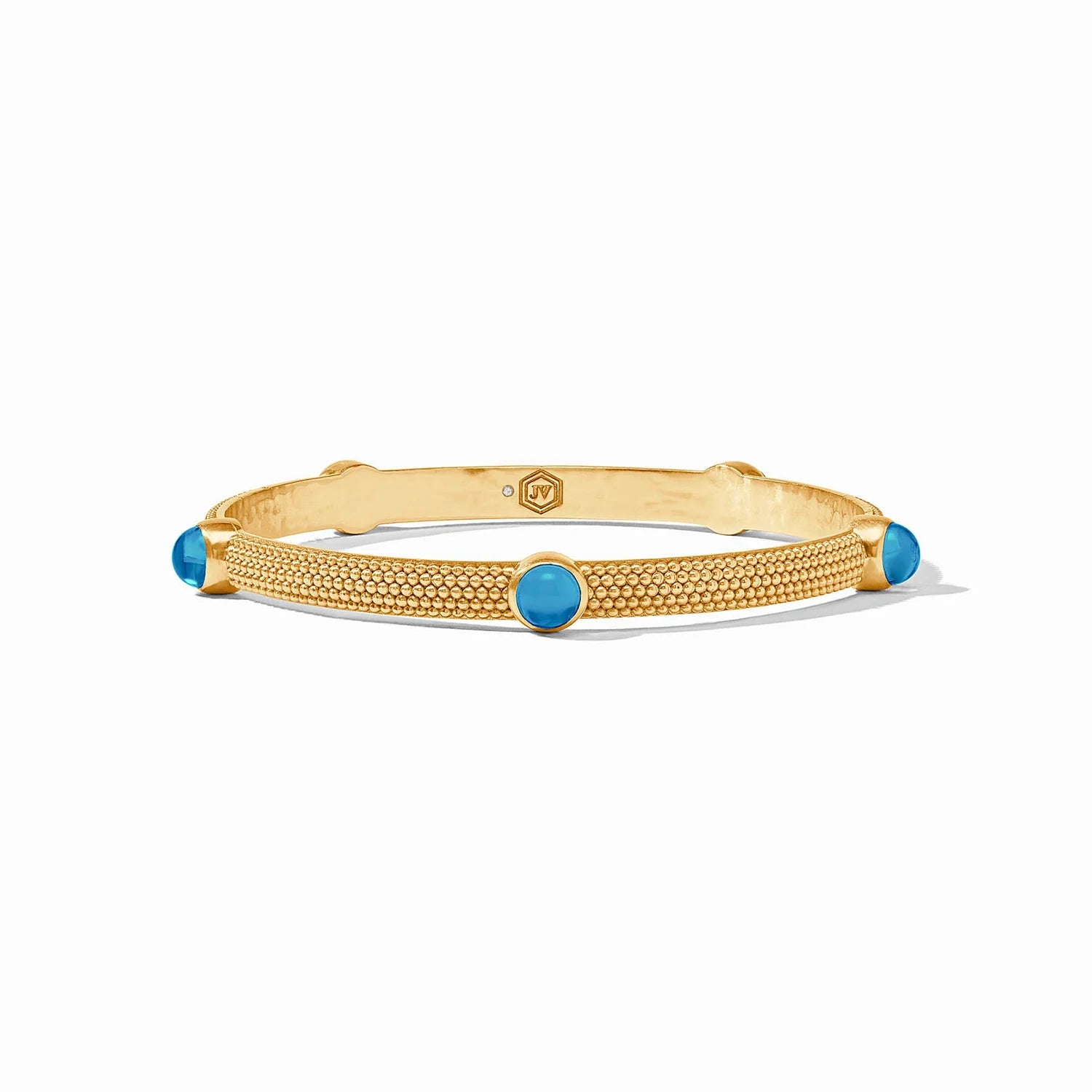 Best bangle bracelets with smooth sterling silver for a polished, refined finish-Cabochon Bangle in London Blue