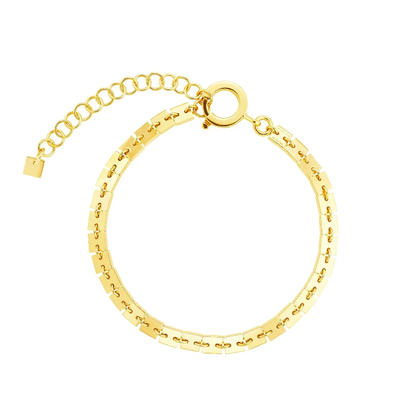 Best bangle bracelets for women with elegant gold designs for every occasion-Foundation Square Chain Bracelet