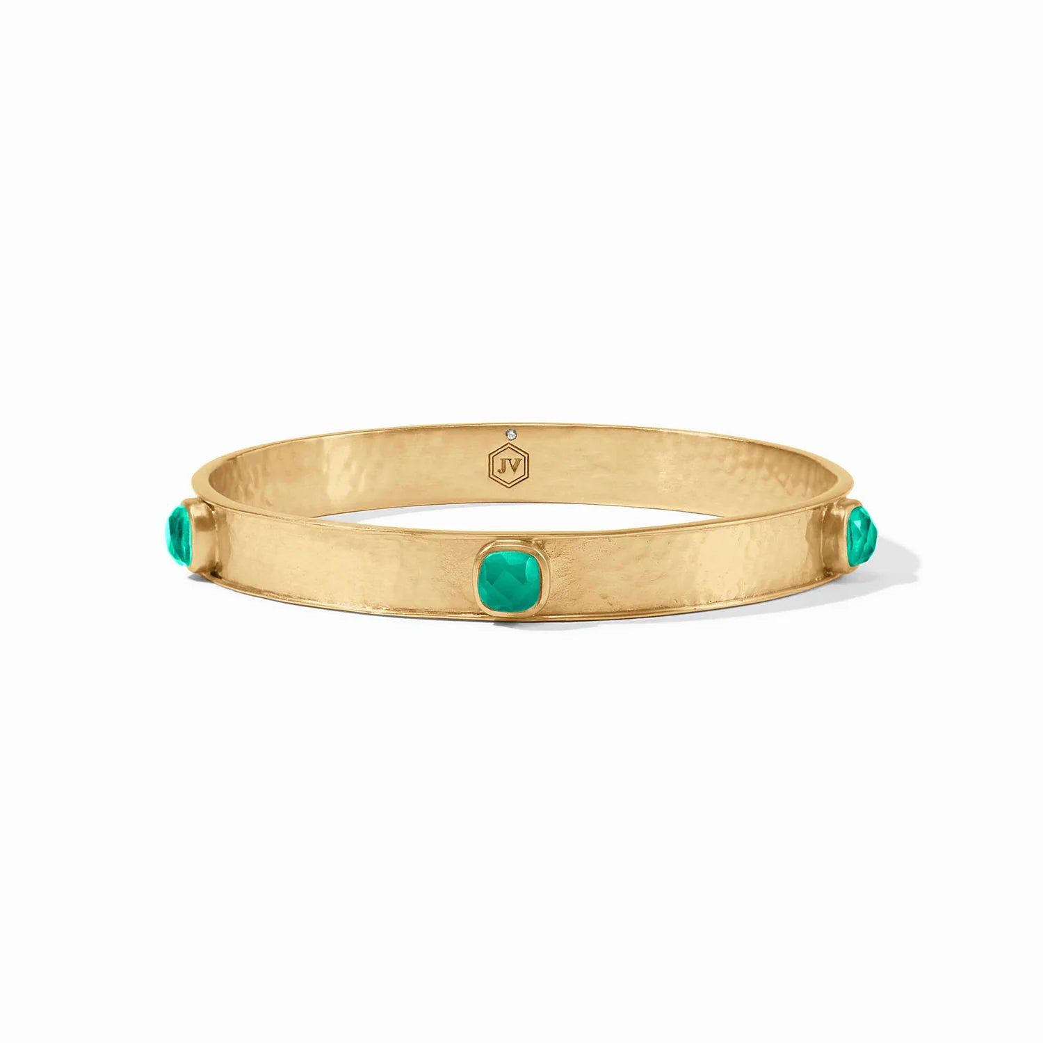 Wide bangle bracelets with boho-inspired patterns for a free-spirited design-Catalina Stone Bangle in Emerald Green