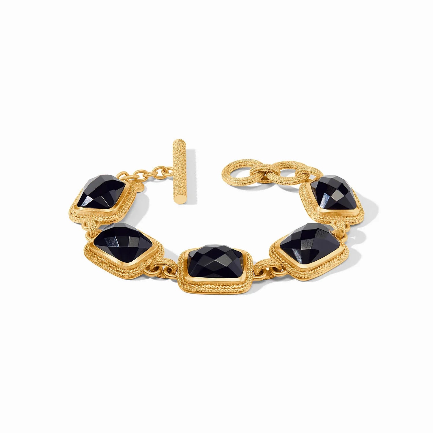 Best bangle bracelets with engraved birthstones for a personalized, meaningful gift-Cheval Stone Bracelet in Obsidian Black