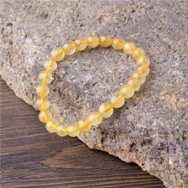 Best bangle bracelets with enamel detailing for a colorful and unique design-Citrine Golden Fortune Bracelet