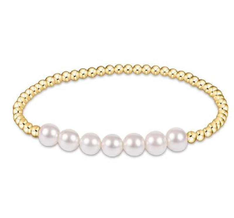 Best bangle bracelets with pastel enamel for a soft and delicate aesthetic-Classic Beaded Bliss 3mm/6mm Pearl Bracelet