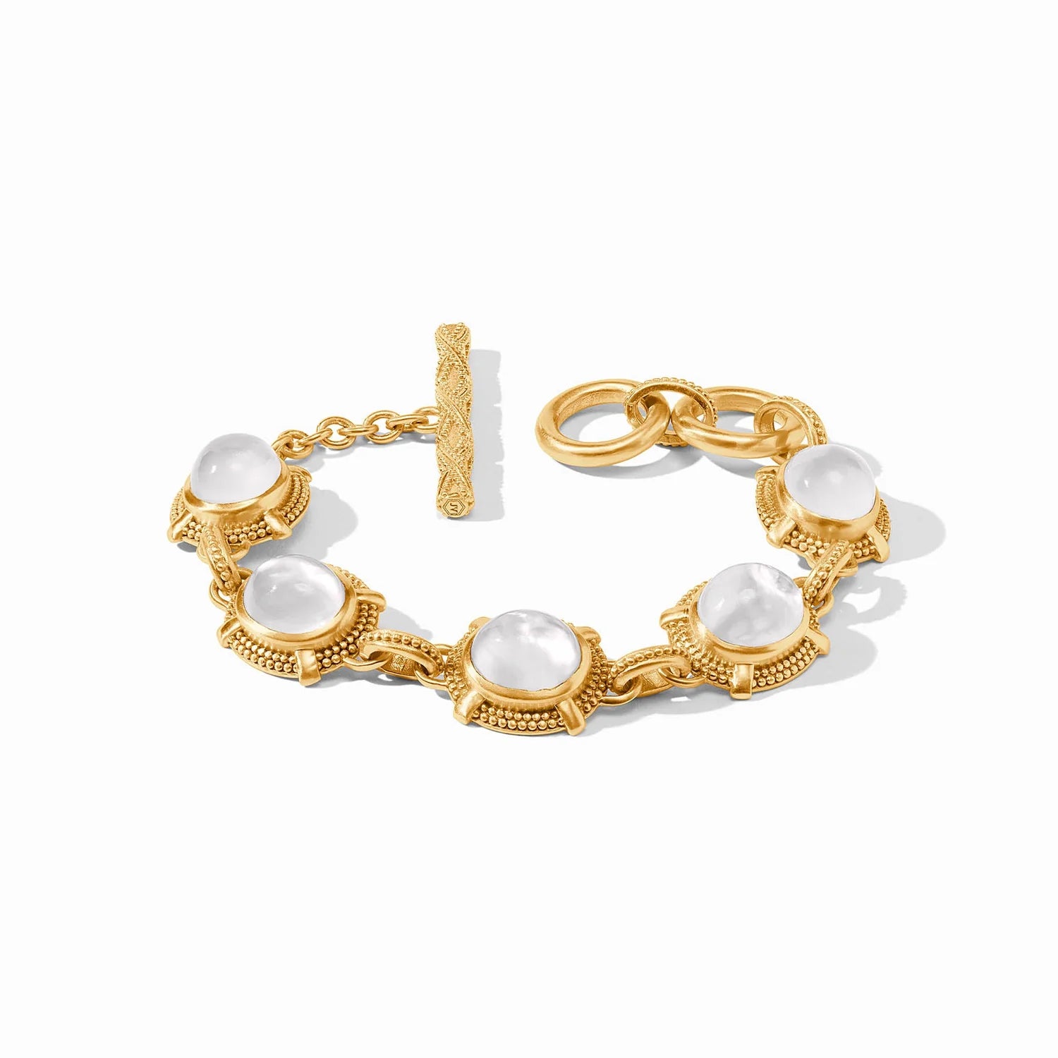 Vintage-inspired bangle bracelets with etched detailing for a timeless, antique look-Cobochon Bracelet in Clear Crystal