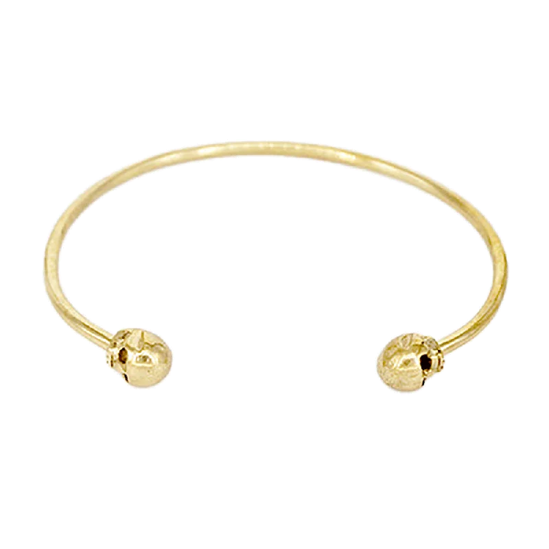 Sleek bangle bracelets with modern metallic finishes for a polished, chic design-Double Skull Head Bracelet