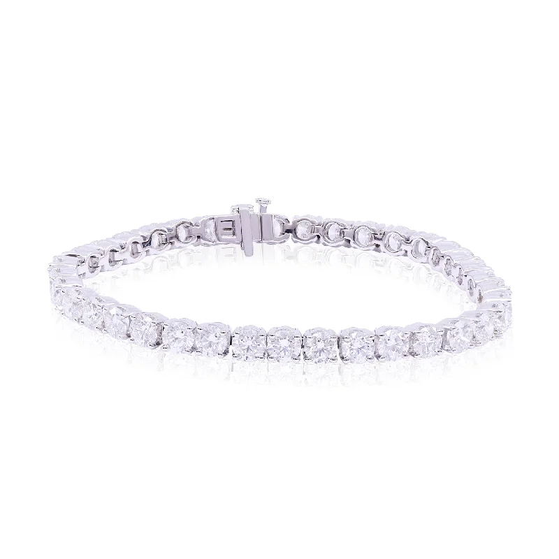 Best bangle bracelets with crystal accents for added sparkle and glamour-18K WHITE GOLD 6.4-INCH ROUND DIAMOND TENNIS BRACELET 9.71CTW