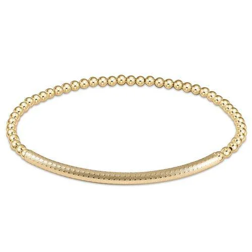 Simple bangle bracelets with smooth matte finishes for a subtle and modern style-Enewton - Bliss Bar Textured 3mm Bead Bracelet - Gold