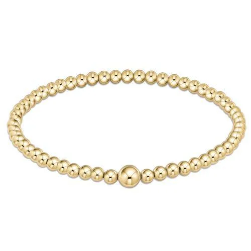 Best bangle bracelets with pastel-colored stones for a soft and delicate appearance-Enewton - Classic Gold 4mm Bead Bangle