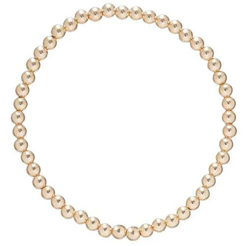 Bangle bracelets with open-ended designs for a modern and adjustable fit-Enewton - Classic Gold 4mm Bead Bracelet