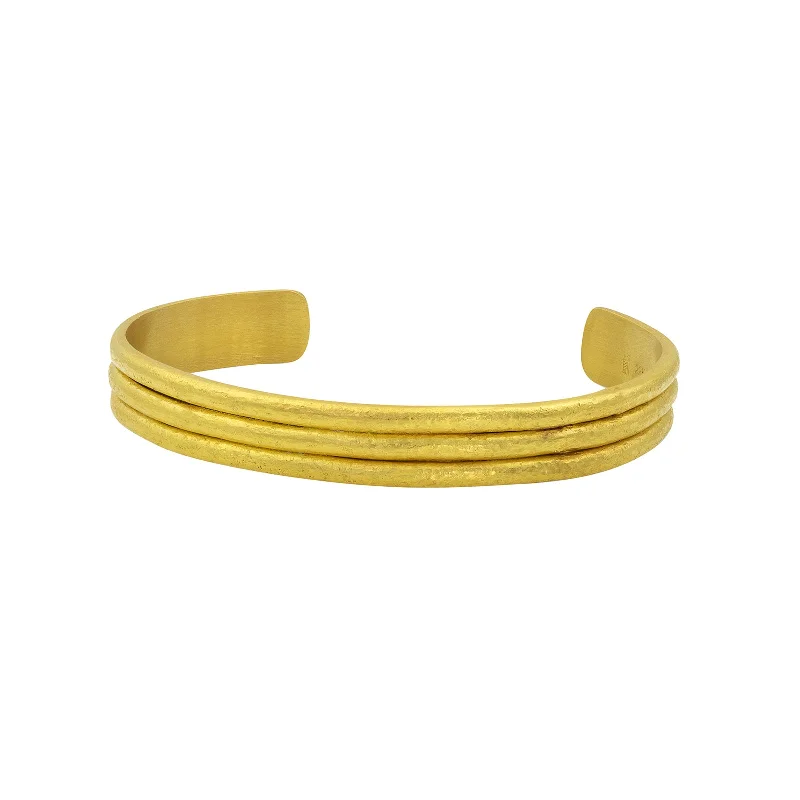 Bangle bracelets with open-ended designs for a modern and adjustable fit-Hammered Bangle Cuff Bracelet