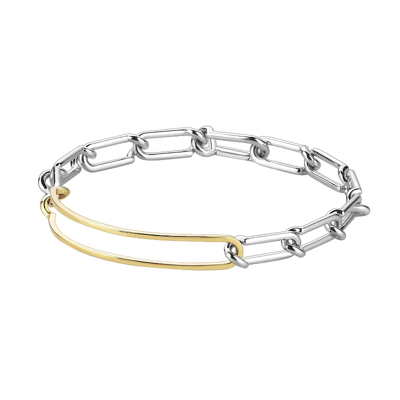 Bangle bracelets with gold and silver mixed metals for a stylish and versatile accessory-Duo Journey Bracelet