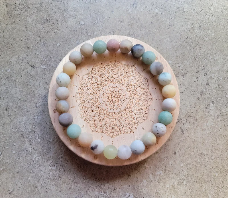 Best bangle bracelets with Swarovski crystals for a touch of sparkle and elegance-Matte Amazonite Bracelet