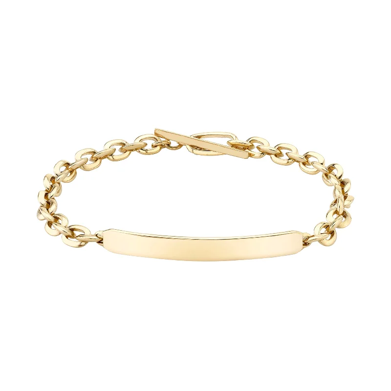 Thin bangle bracelets with mixed metals for a contemporary and versatile look-ID Petite Link Bracelet