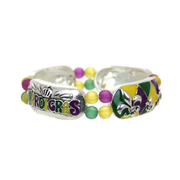 Best bangle bracelets with intricate filigree work for an artisanal, vintage vibe-Mardi Gras Stretch Bracelet