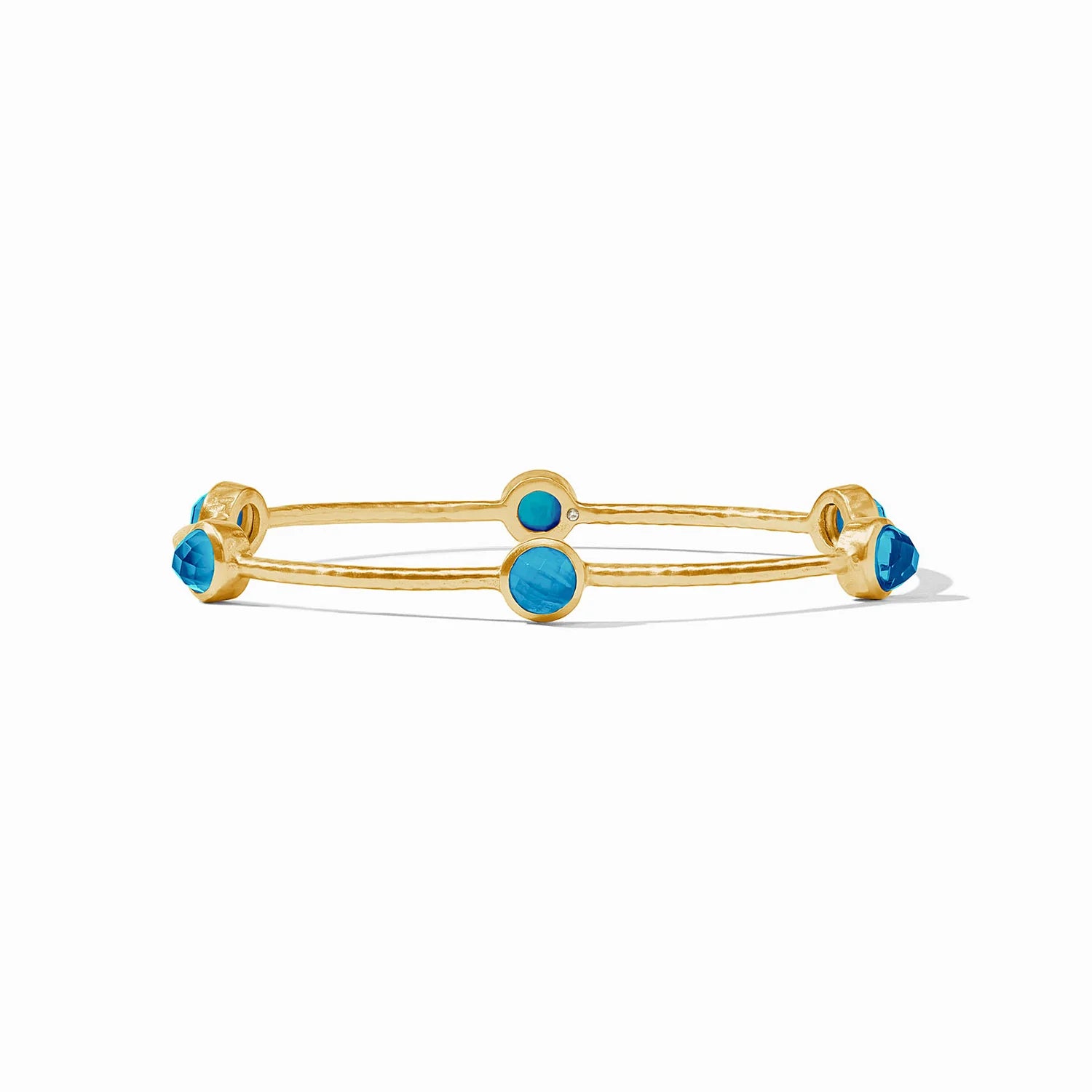 Customizable bangle bracelets with initials for a personalized, meaningful gift-Milano Luxe Bangle London Blue Medium