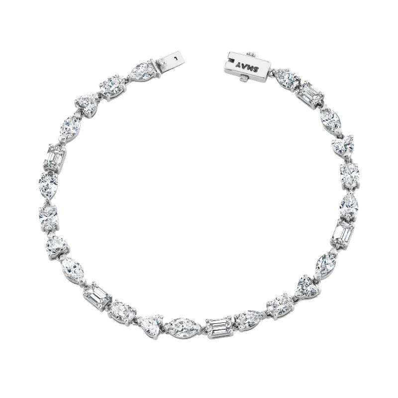 Best bangle bracelets with customizable charms for a personalized, unique piece-Mini Mixed Diamond Tennis Bracelet