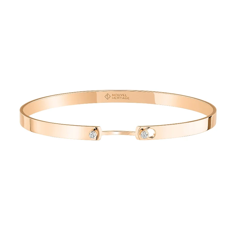 Wide metal bangle bracelets with engraved patterns for a luxurious and intricate look-Monday Morning Mood Bangle - Rose Gold