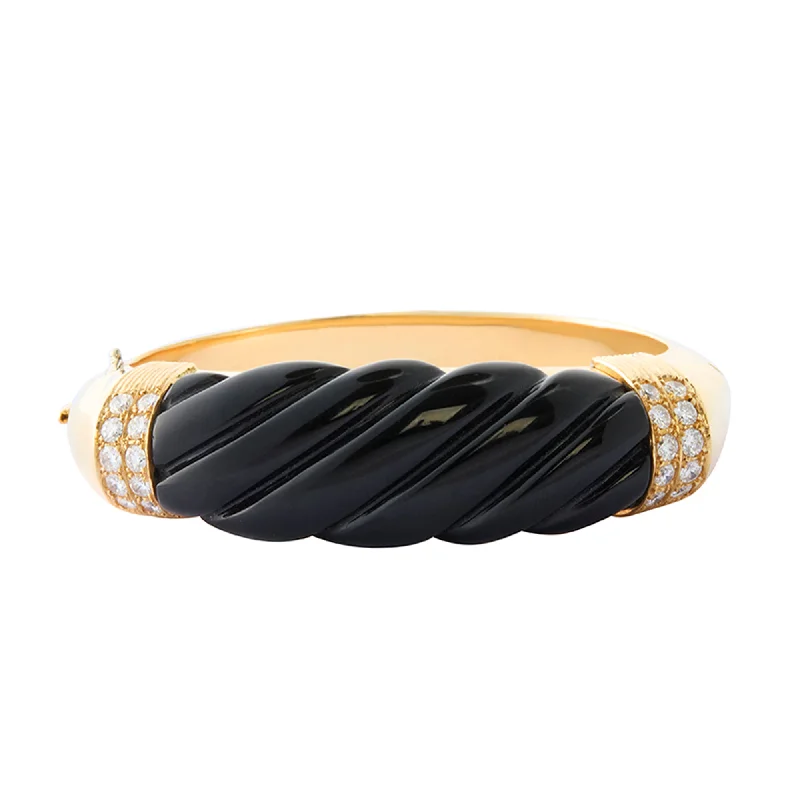 Best bangle bracelets with animal motif designs for a quirky, fun accessory-Nardi Bangle - Onyx and Diamond