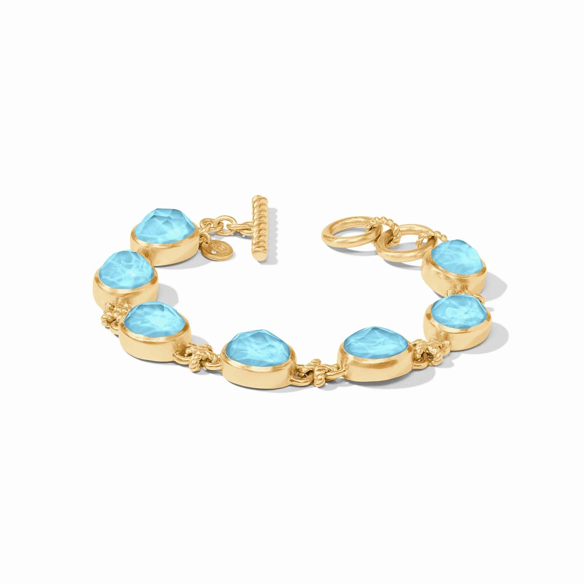 Best bangle bracelets with solid gold for an elegant and luxurious design-Nassau Demi Stone Bracelet in Capri Blue