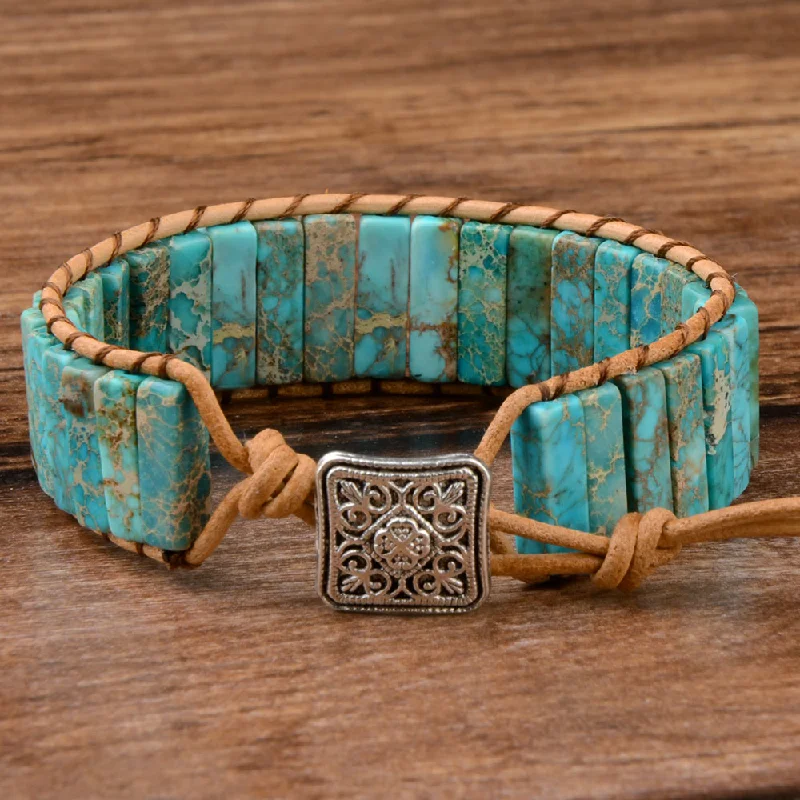 Simple bangle bracelets with open designs for a trendy and minimalist style-Pure Turquoise Grounding Bracelet