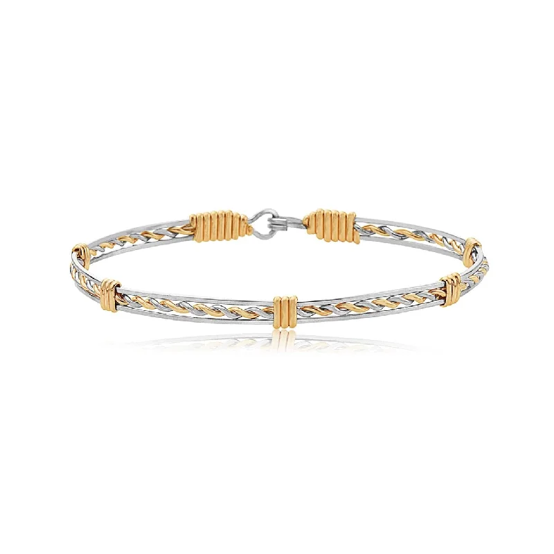 Thin bangle bracelets with mixed metals for a contemporary and versatile look-Ronaldo - Be Still Bracelet