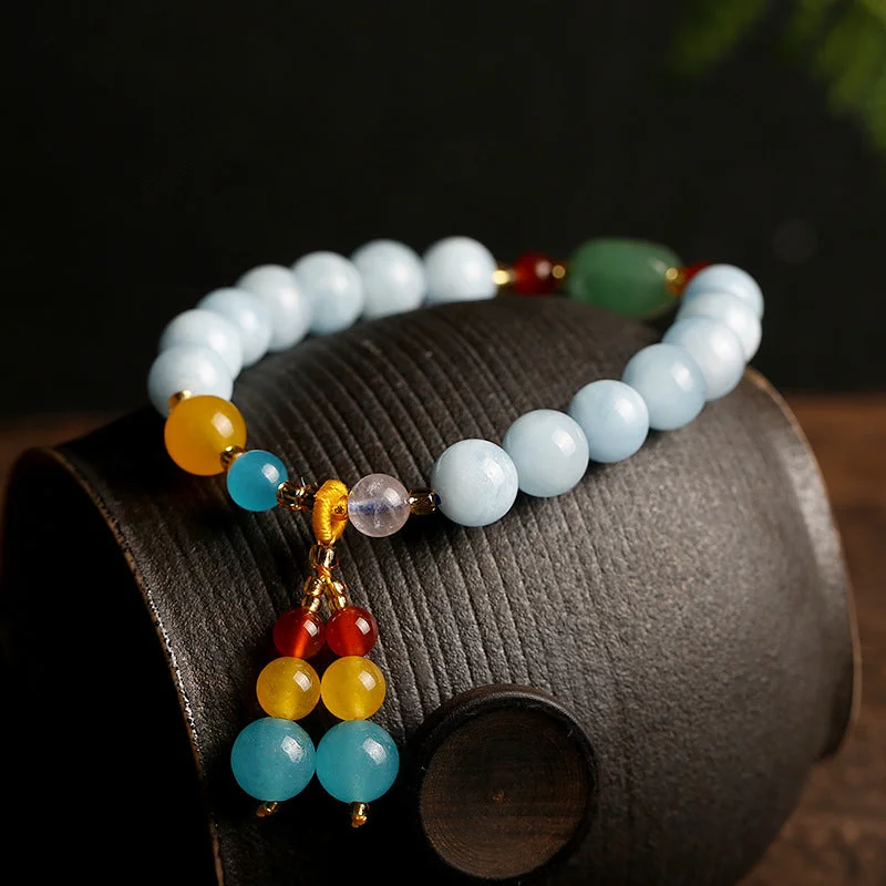 Bangle bracelets with colorful gemstone accents for a fun and vibrant pop of color-Spirit Of Galatea Aquamarine Bracelet