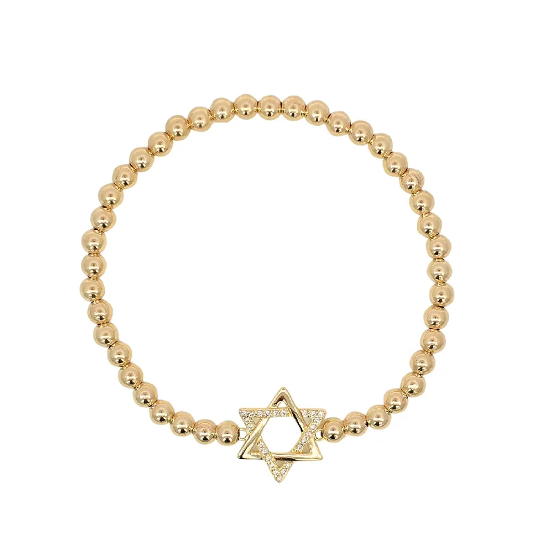 Best bangle bracelets with customizable charms for a personalized, unique piece-Star of David Baguette/Plain Bracelet