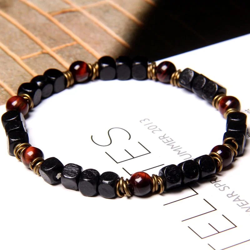 Best silver bangle bracelets with intricate detailing for a timeless and sophisticated style-Tiger Eye Beaded Bracelet