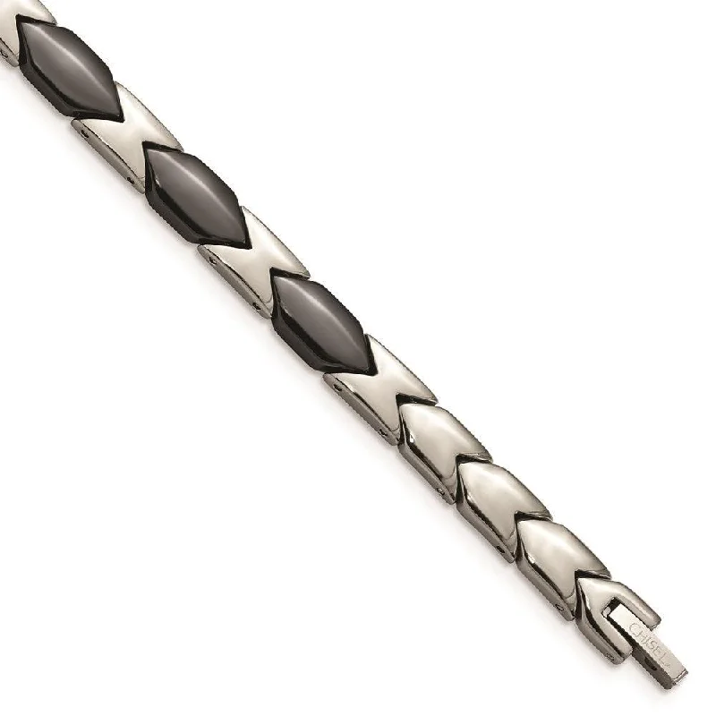 Best bangle bracelets with minimalist silver designs for a timeless, versatile look-Titanium Black Ceramic 7.5in Bracelet