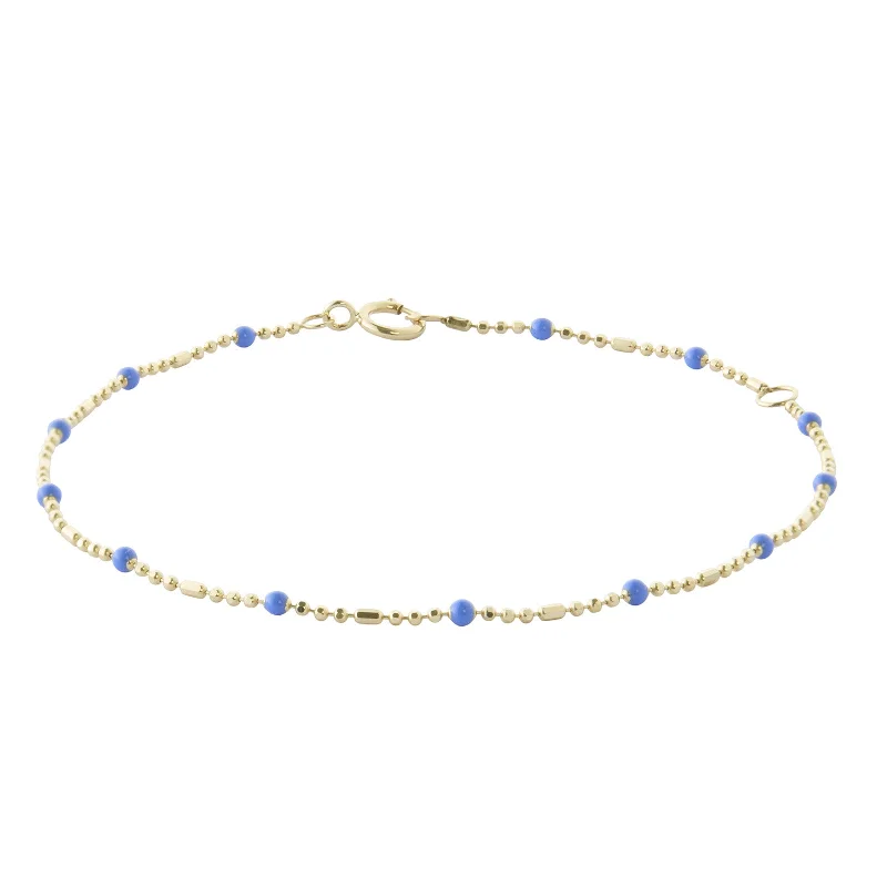 Best bangle bracelets with pastel enamel for a soft and delicate aesthetic-Lapis Dot Ball Chain Bracelet