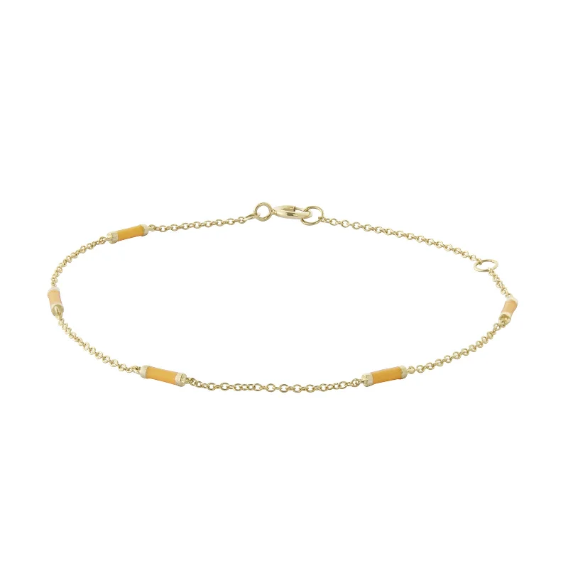 Best bangle bracelets with hand-crafted details for a unique and artisanal touch-Marigold Bar Chain Bracelet