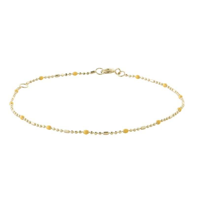 Sleek bangle bracelets with polished titanium for a modern and lightweight option-Marigold Dot Ball Chain Bracelet