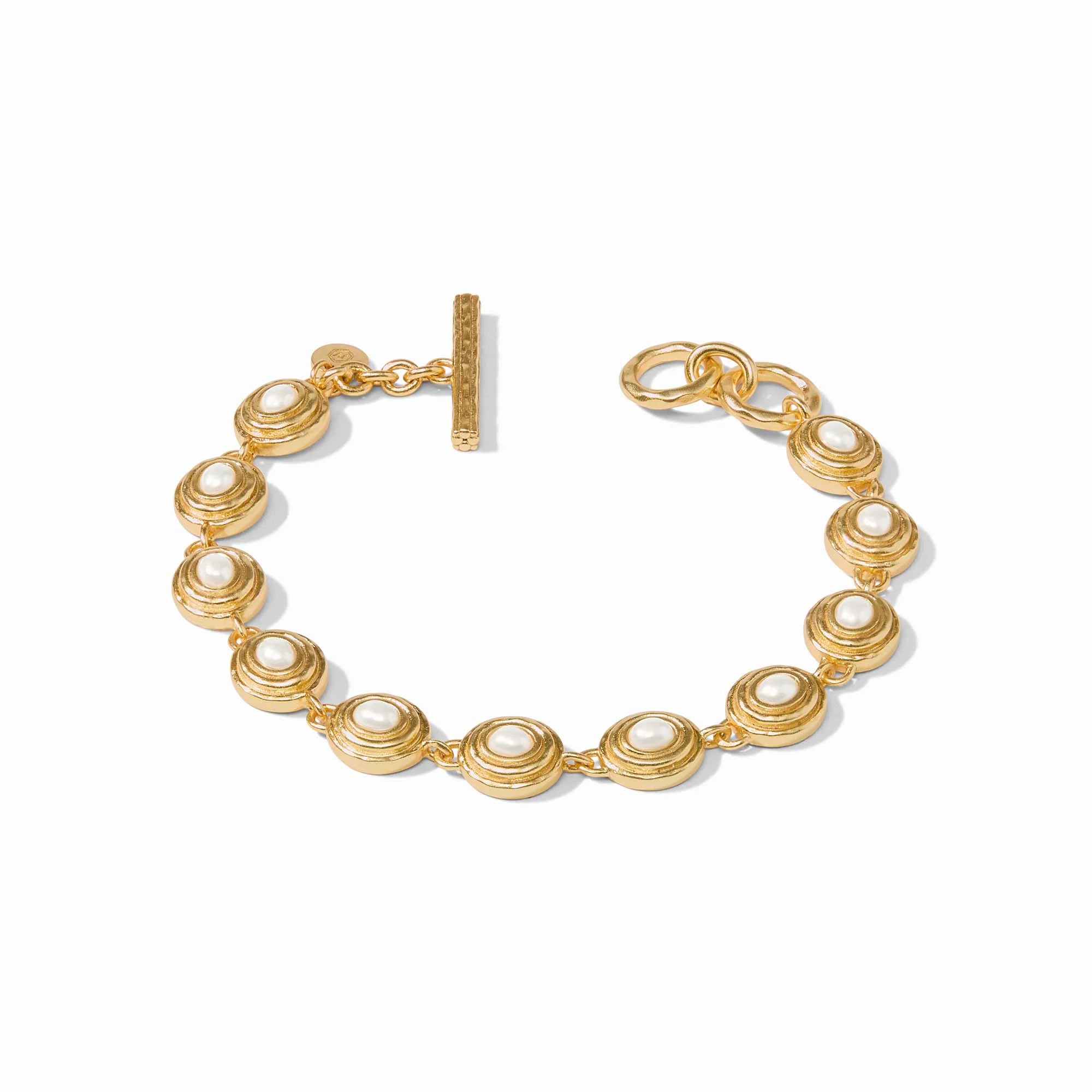 Adjustable bangle bracelets with toggle clasps for easy, secure wearing-Tudor Tennis Bracelet in Pearl