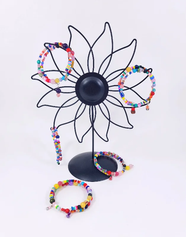 Best bangle bracelets with vibrant stones for a rich and colorful appearance-Confetti Memory Wire Bracelet