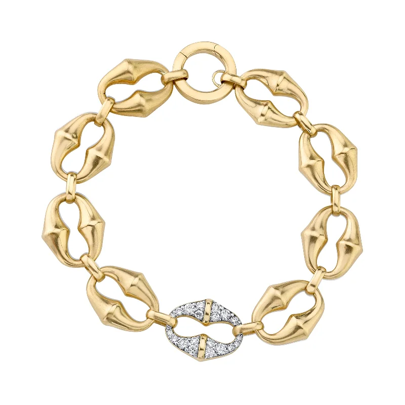 Best bangle bracelets with cubic zirconia inlays for affordable elegance and sparkle-Mini Chrona Link Bracelet - Diamond