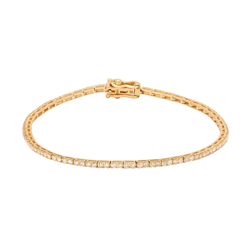 Best bangle bracelets with natural wood for a unique and earthy aesthetic-Diamond Tennis Bracelet - Yellow Gold